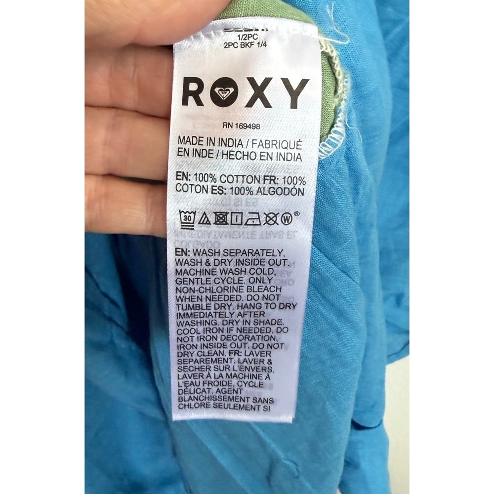 Roxy Juniors' Honolulu Glow Cotton Tiered Open-Back Maxi Dress Summer Beach S - Picture 4 of 6